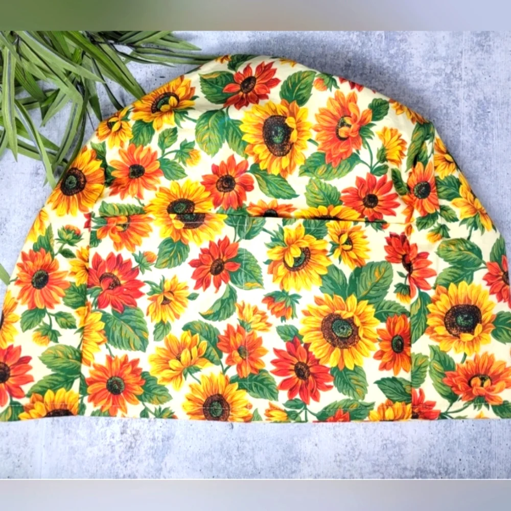 Kitchenaid Stand Mixer Cover Sunflowers w Pockets Handmade Floral Design NWT